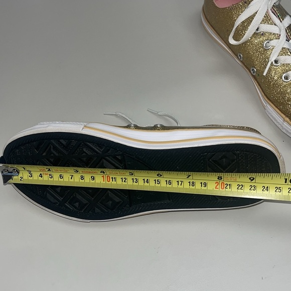 Converse All Star gold w/ sparkles lop top sneakers size 5 Junior’s- unisex - Picture 12 of 13